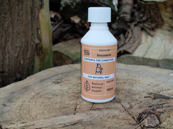 bottle of imuworm for worming chickens