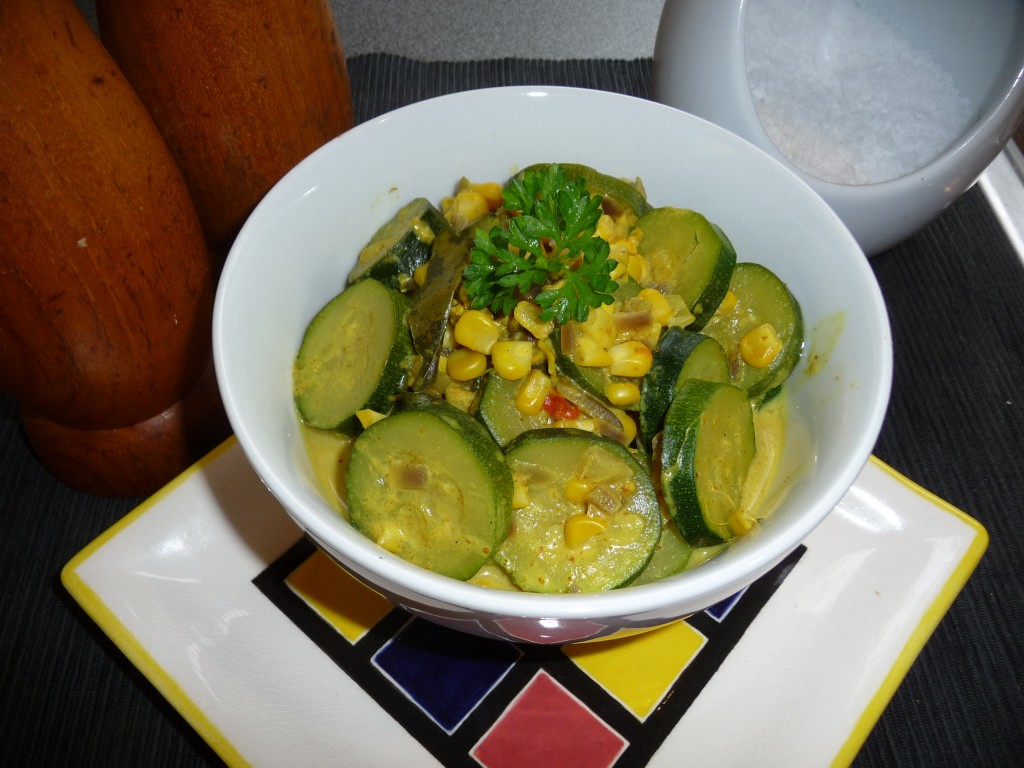 courgette and sweetcorn